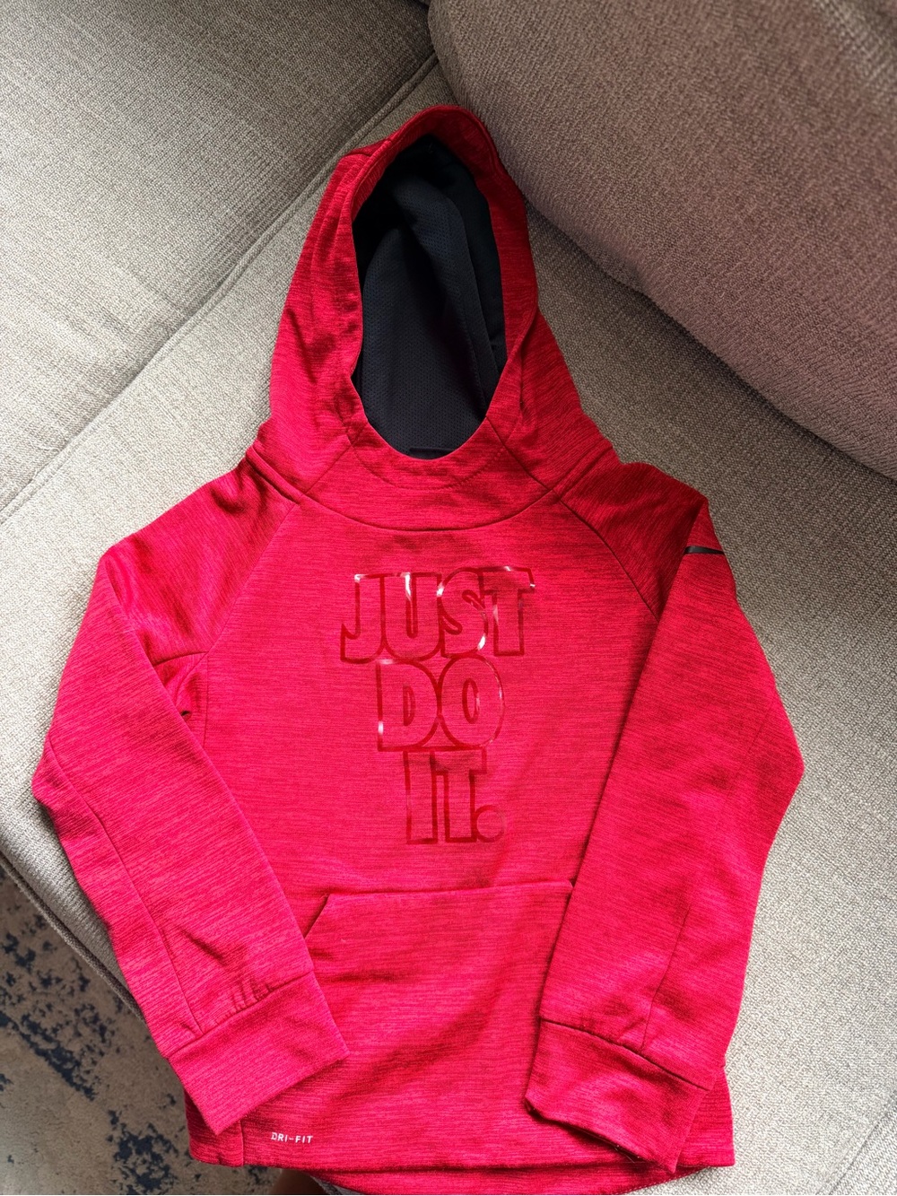 Nike Kids Red 'Just Do It' Pullover Hoodie